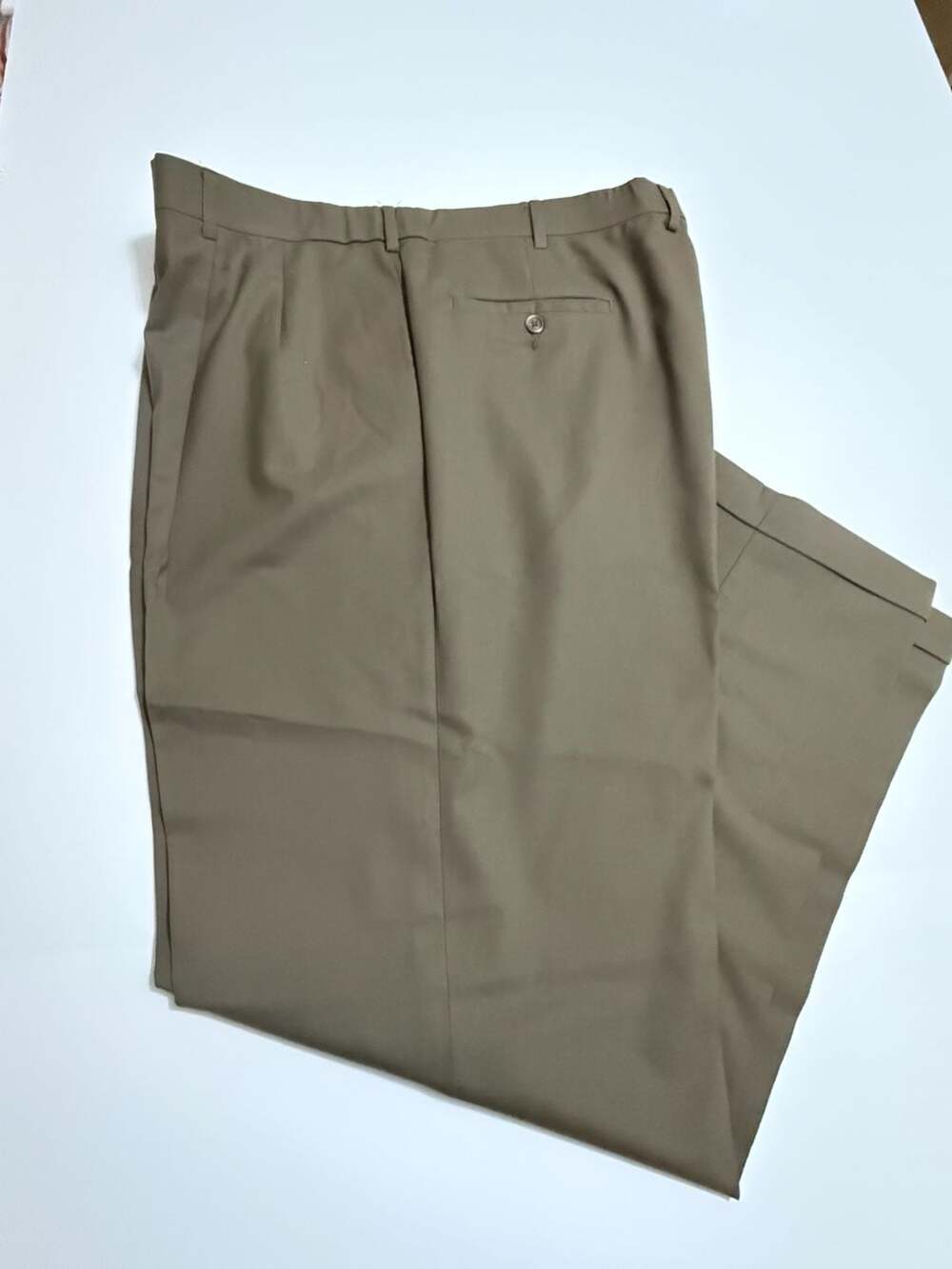 Lauren Ralph Lauren Total Comfort Pleated Wool Dress Pants Brown 42W x 32L